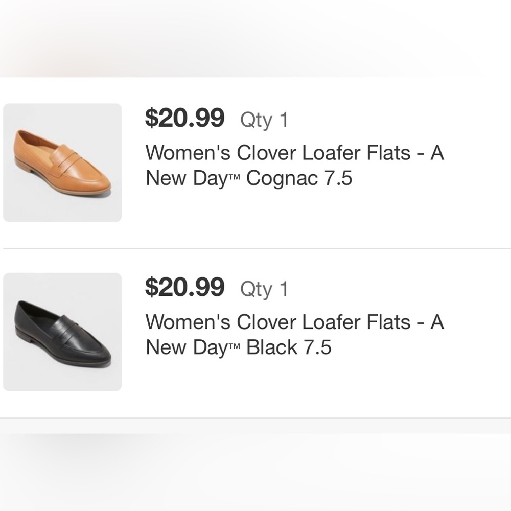 A New Day Clover Loafer Flats (Brown and Black). Size 7 1/2